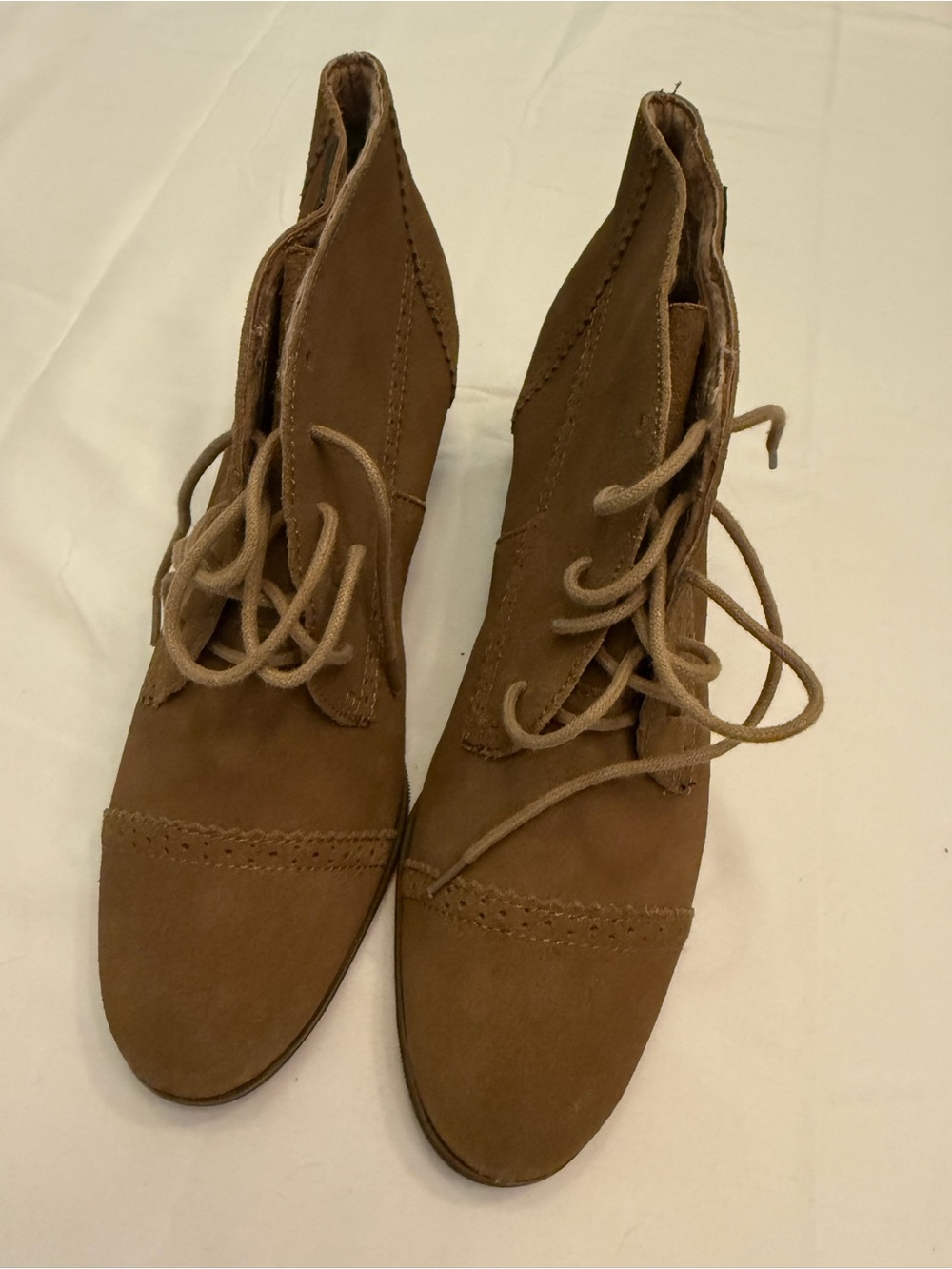 G.H. Bass & Co. Brown Suede Lace-Up Ankle Booties